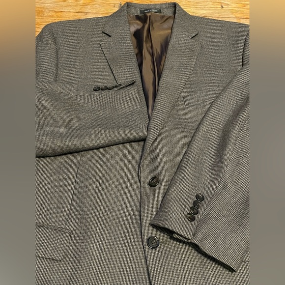 LAUREN RALPH LAUREN Multi Brown Houndstooth BLAZER SUIT COAT JACKET 46R - Picture 12 of 16